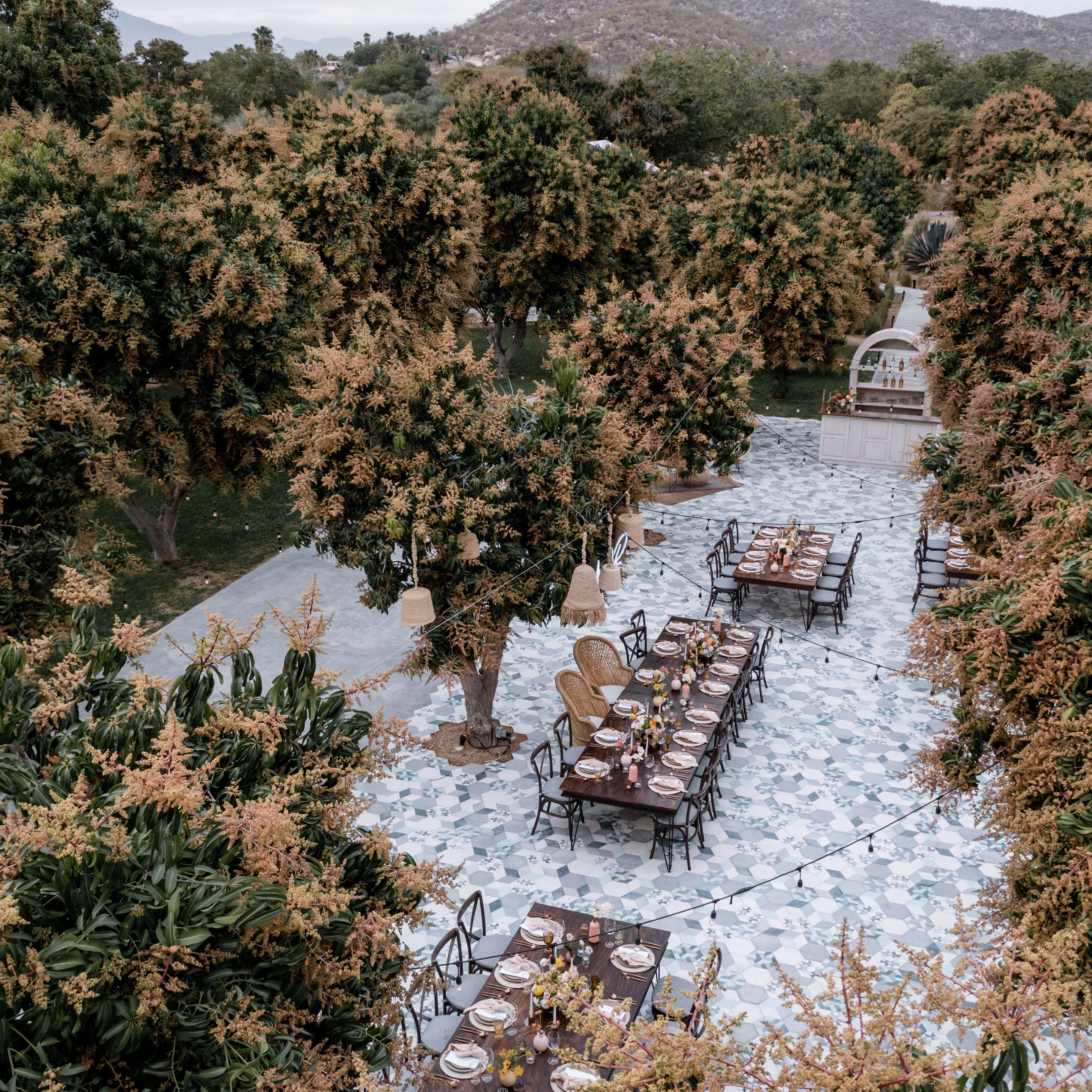 A dining terrace at Acre